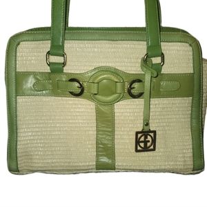 Giani Bernini Green and Tan Purse